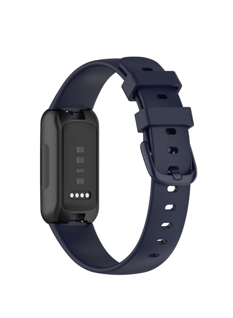 Silicone Watchband Strap For Fitbit Inspire 3 Smart Bracelet Wristband Colorful Buckle For Fitbit Inspire 3 Watch Strap L Size (Dark Blue) - Image 2