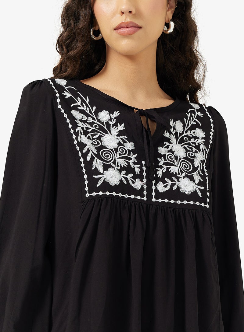 جينجر بلوزة بوهيمية مطرزة - Image 3