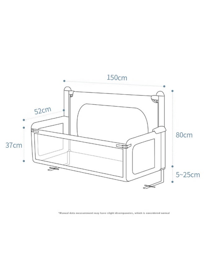 Sweeby Baby Bedside Crib Portable Newborn Foldable Multifunctional Bedside Bed Blue Mountain Green - Image 2