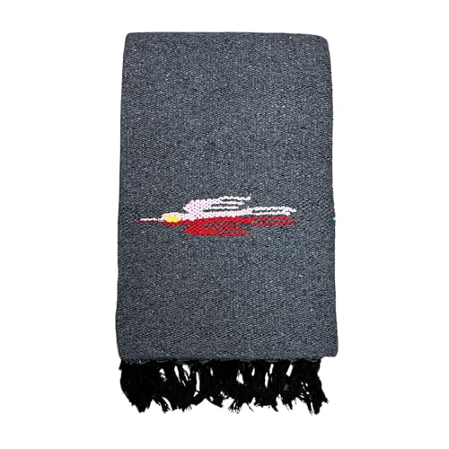 Open Road Goods Yoga Blanket - Thick Mexican Thunderbird Blanket - Handmade and Made for Yoga! (Charcoal) - Image 5