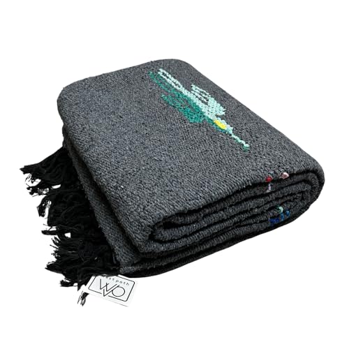 Open Road Goods Yoga Blanket - Thick Mexican Thunderbird Blanket - Handmade and Made for Yoga! (Charcoal) - Image 3