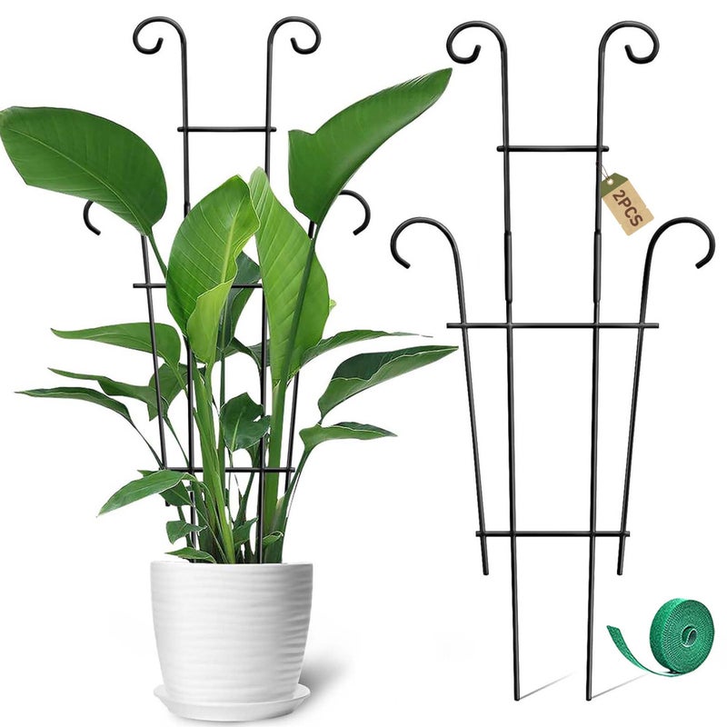 Coomin 23in Taller Plant Trellis for Climbing Plants Indoor, Sturdy Houseplant Trellis for Potted Plants with Ties, Vine Plant Support for Monstera Pothos Ivy, Plant Decor, 2P - Image 1
