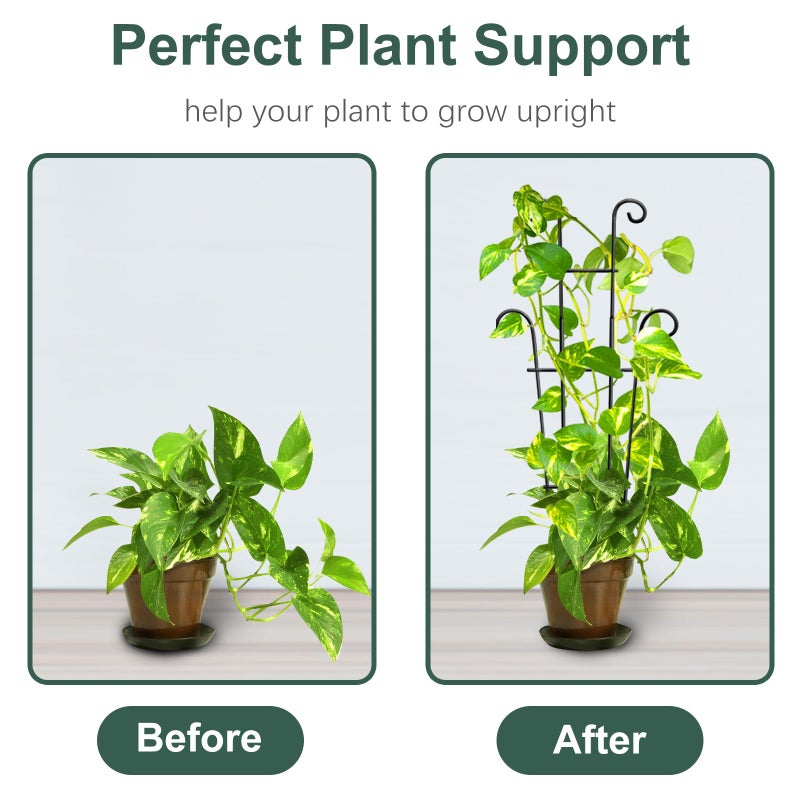 Coomin 23in Taller Plant Trellis for Climbing Plants Indoor, Sturdy Houseplant Trellis for Potted Plants with Ties, Vine Plant Support for Monstera Pothos Ivy, Plant Decor, 2P - Image 2