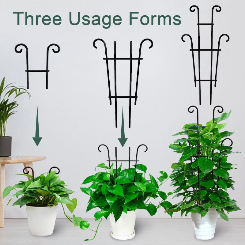 Coomin 23in Taller Plant Trellis for Climbing Plants Indoor, Sturdy Houseplant Trellis for Potted Plants with Ties, Vine Plant Support for Monstera Pothos Ivy, Plant Decor, 2P - Image 4