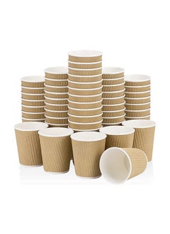 Disposable Ripple Cup Brown 8 Ounce Without Lid  Kraft Hot Tea, Coffee Kahwa, Hot Drinks & Natural Brown 10 Pieces