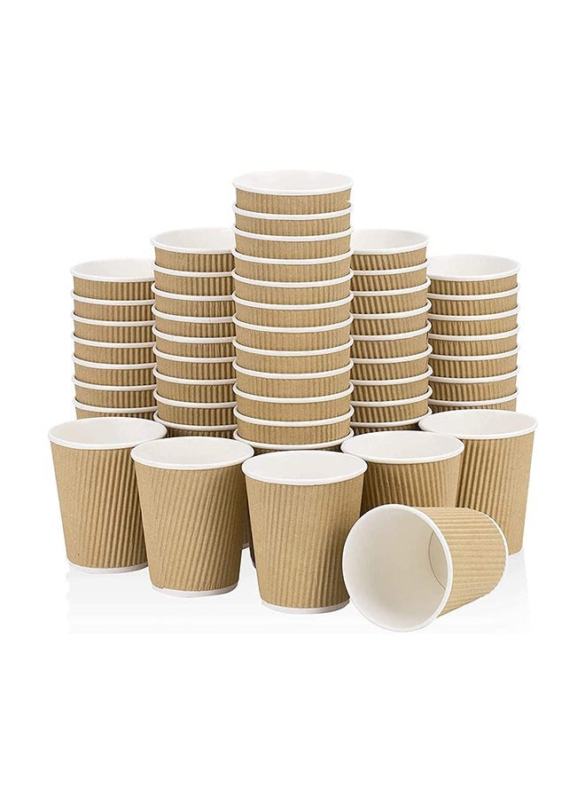 SNH Packing - Disposable Ripple Cup Brown 8 Ounce Without Lid  Kraft Hot Tea, Coffee Kahwa, Hot Drinks & Natural Brown 10 Pieces - Image 1