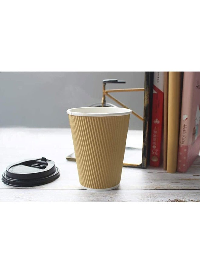 SNH Packing - Disposable Ripple Cup Brown 8 Ounce Without Lid  Kraft Hot Tea, Coffee Kahwa, Hot Drinks & Natural Brown 10 Pieces - Image 1