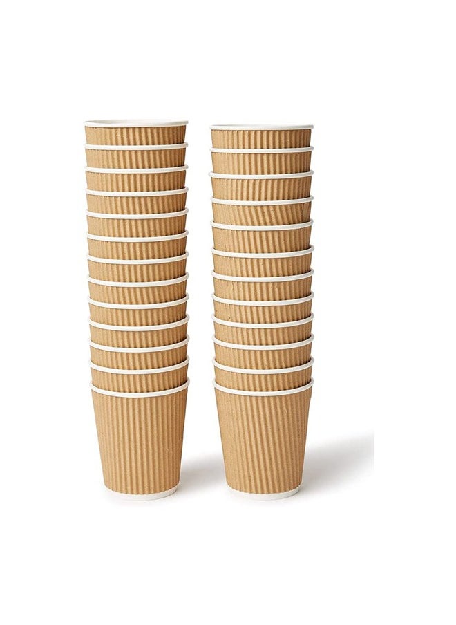 SNH Packing - Disposable Ripple Cup Brown 8 Ounce Without Lid  Kraft Hot Tea, Coffee Kahwa, Hot Drinks & Natural Brown 10 Pieces - Image 1