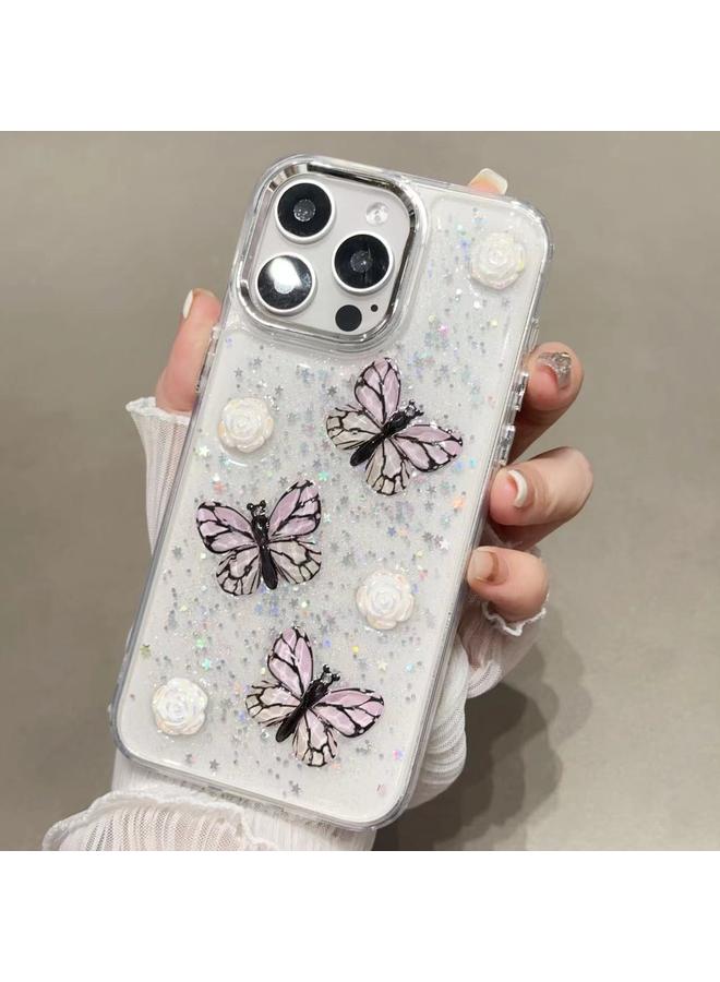 S-TOP Case For iPhone 15 Pro Max Glitter 3D Butterfly TPU Phone Case - Image 1