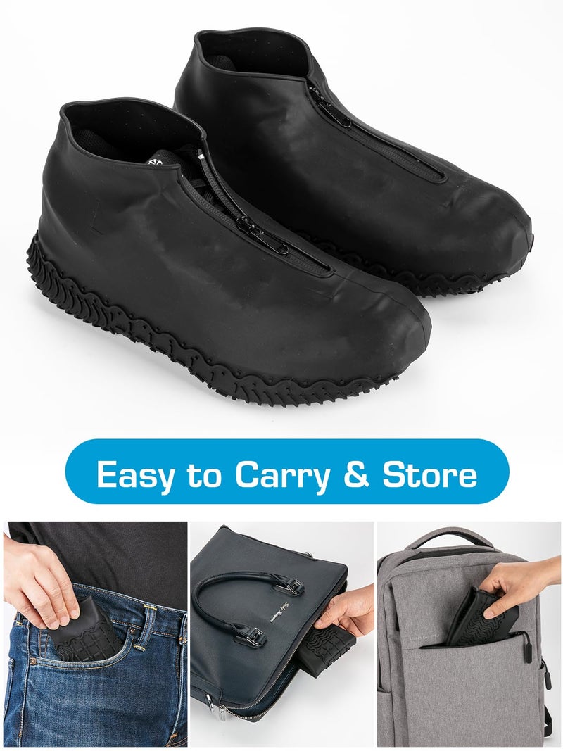 Zbyoujer Waterproof Rain Shoe Covers, Silicone Overshoes with Zipper Non-slip Galoshes for Men and Women - Image 5