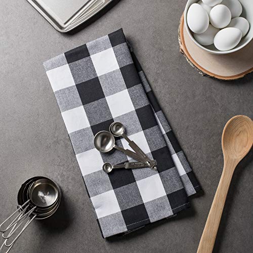 DII Buffalo Check Kitchen Collection, Classic Farmhouse Dishtowel Set, 20x30, Black & White, 3 Piece - Image 2