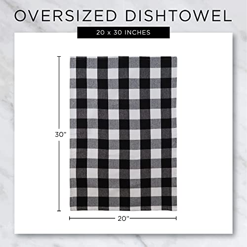 DII Buffalo Check Kitchen Collection, Classic Farmhouse Dishtowel Set, 20x30, Black & White, 3 Piece - Image 3