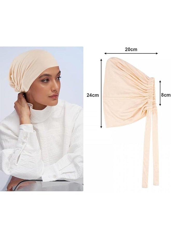 جمورو 4 قطع من قبعات عمامة إسلامية، قبعات حجاب داخلية، وشاح إسلامي، قبعات هندية، غطاء رأس نسائي، عمامة نسائية - Image 3