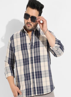 Instafab Plus Instafab Plus Men's Tartan Plaid Button Up Shirt  - Image 1