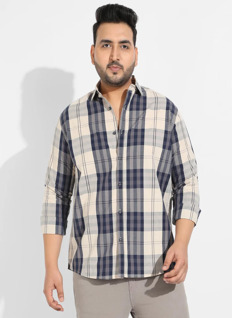 Instafab Plus Instafab Plus Men's Tartan Plaid Button Up Shirt