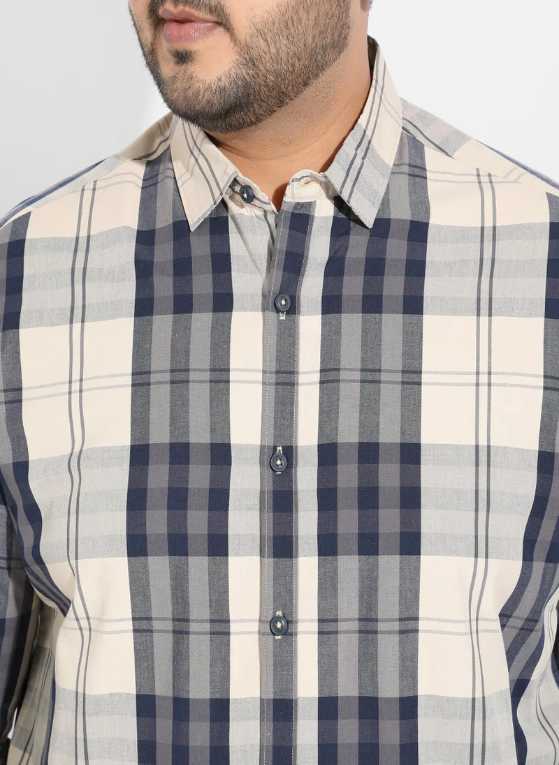 Instafab Plus Instafab Plus Men's Tartan Plaid Button Up Shirt