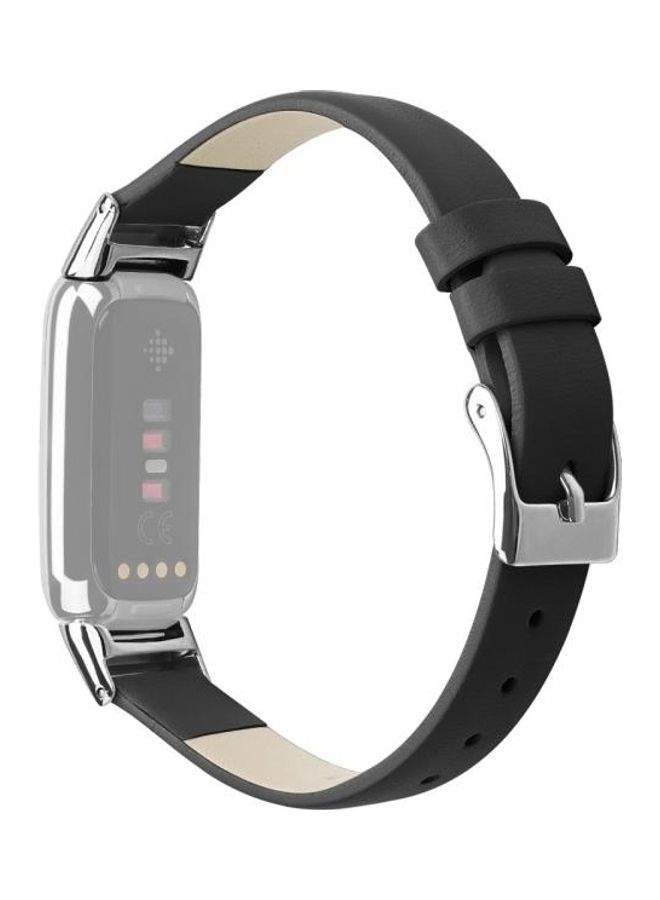 NIBEMINENT Leather Replacement Strap Watchband For Fitbit Luxe Black - Image 1