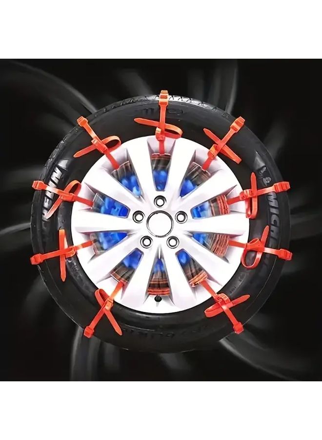 Red Heavy Duty Car Tire Chains 20 Pack All Season Snow Sand Anti Slip Straps - Image 5