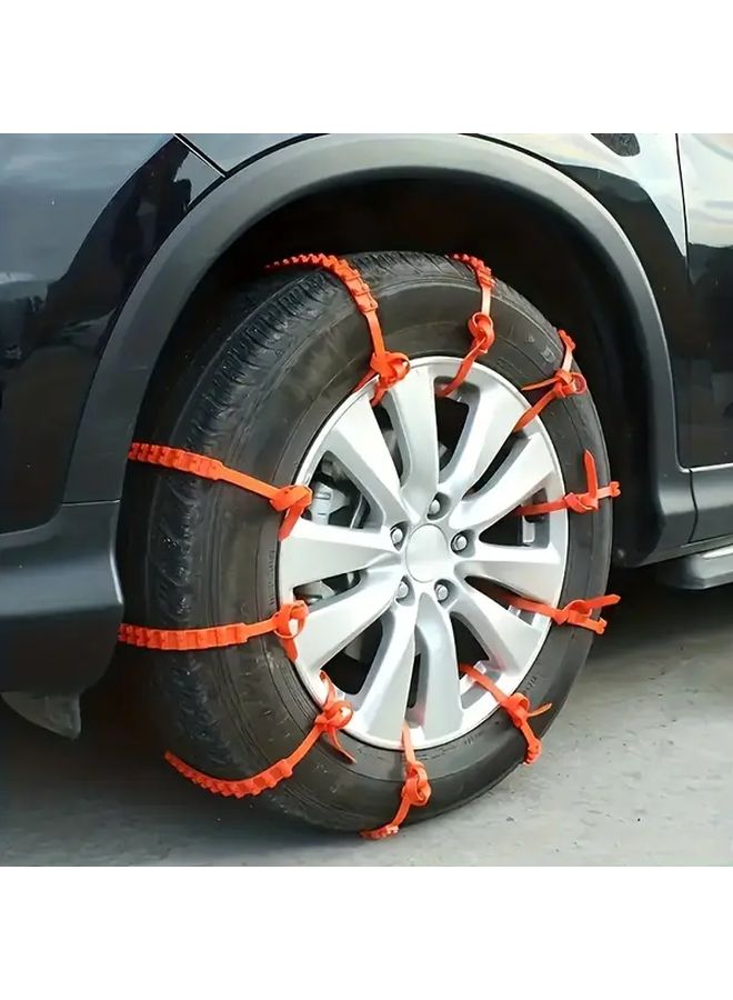 Red Heavy Duty Car Tire Chains 20 Pack All Season Snow Sand Anti Slip Straps - Image 4