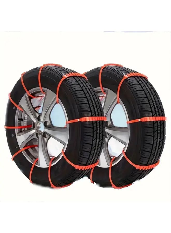 Red Heavy Duty Car Tire Chains 20 Pack All Season Snow Sand Anti Slip Straps - Image 3