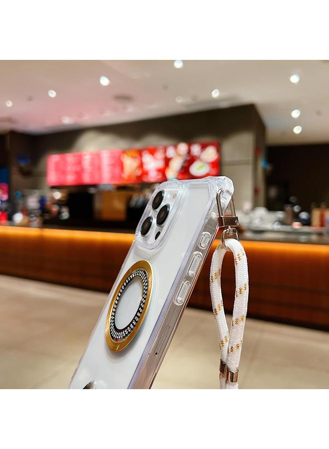 إيروريكس جراب هاتف iPhone 15 Pro Traveler Crossbody Lanyard MagSafe TPU شفاف بأربع زوايا - Image 4