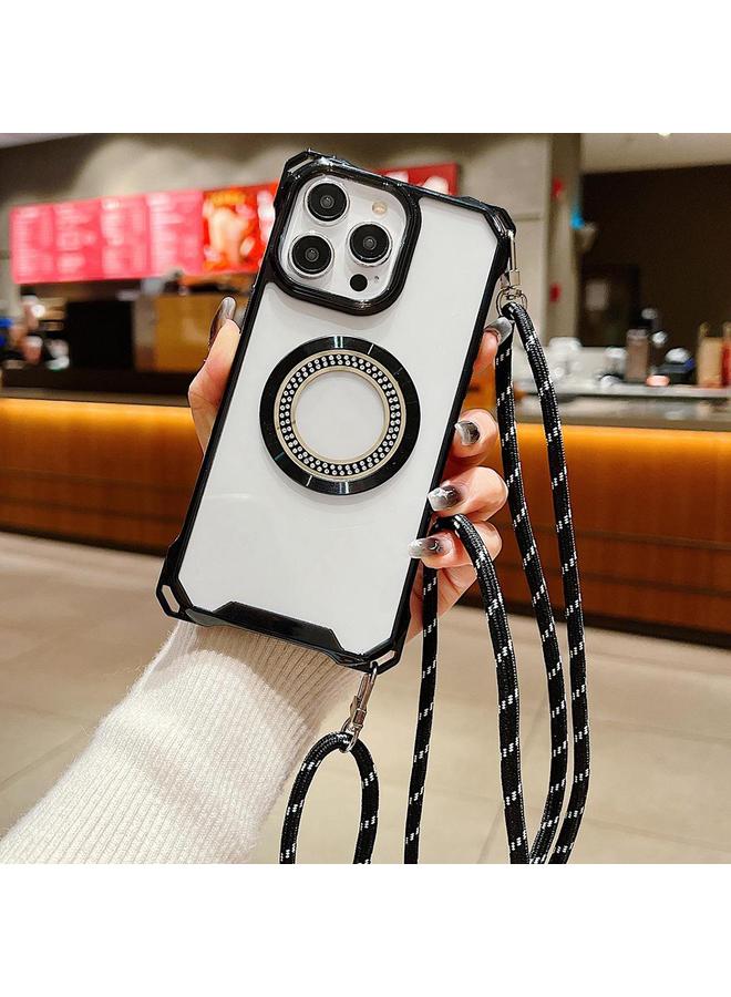 إيروريكس جراب هاتف iPhone 15 Pro Traveler Crossbody Lanyard MagSafe TPU شفاف بأربع زوايا - Image 1