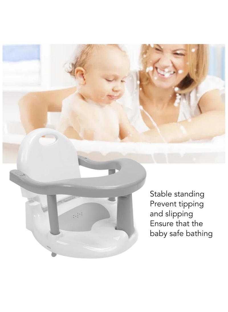 Foldable Baby Bath Ring Seat with Non-Slip Suction Cups, Adjustable Baby Bathtub Seat, Tummy Time Folding Shower Chair, Anti-Dumping Bath Safety Stool for 6-18 Months Infants, Toddlers, Boys  Girls, Non-Flip Design - Image 1