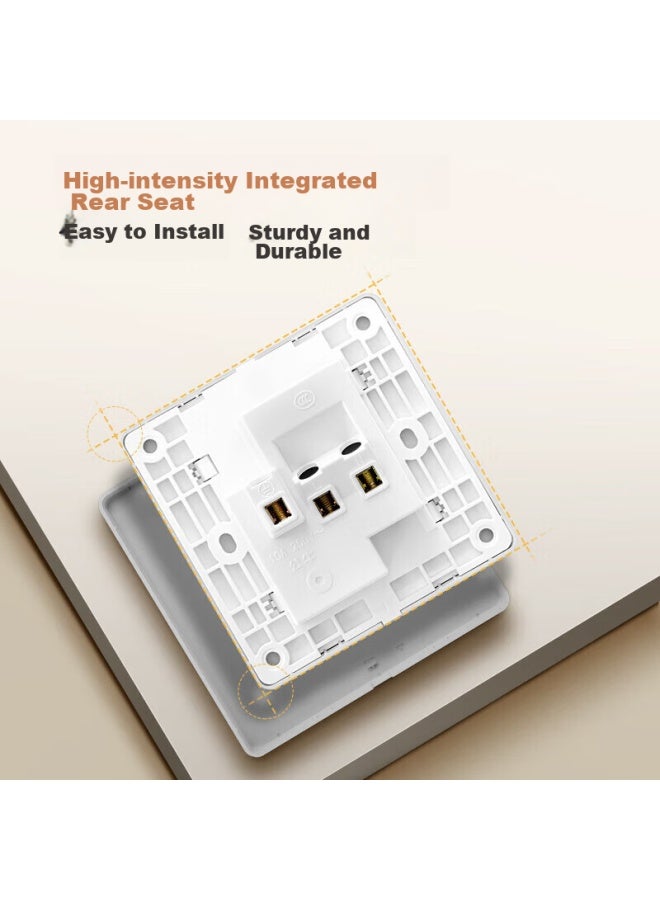 Bull Switch Socket, G12 Series 10a Slanted Five-hole Socket, 86-type Panel, G12z223as, Cream-colored Space Silver - Image 5