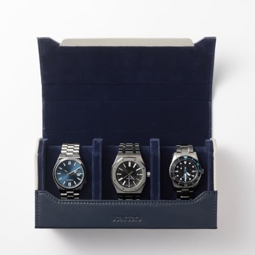 scarters Watchcase | Watchcase box for men | Watchcase organiser | Watchcase travel (Navy Blue) - Image 2
