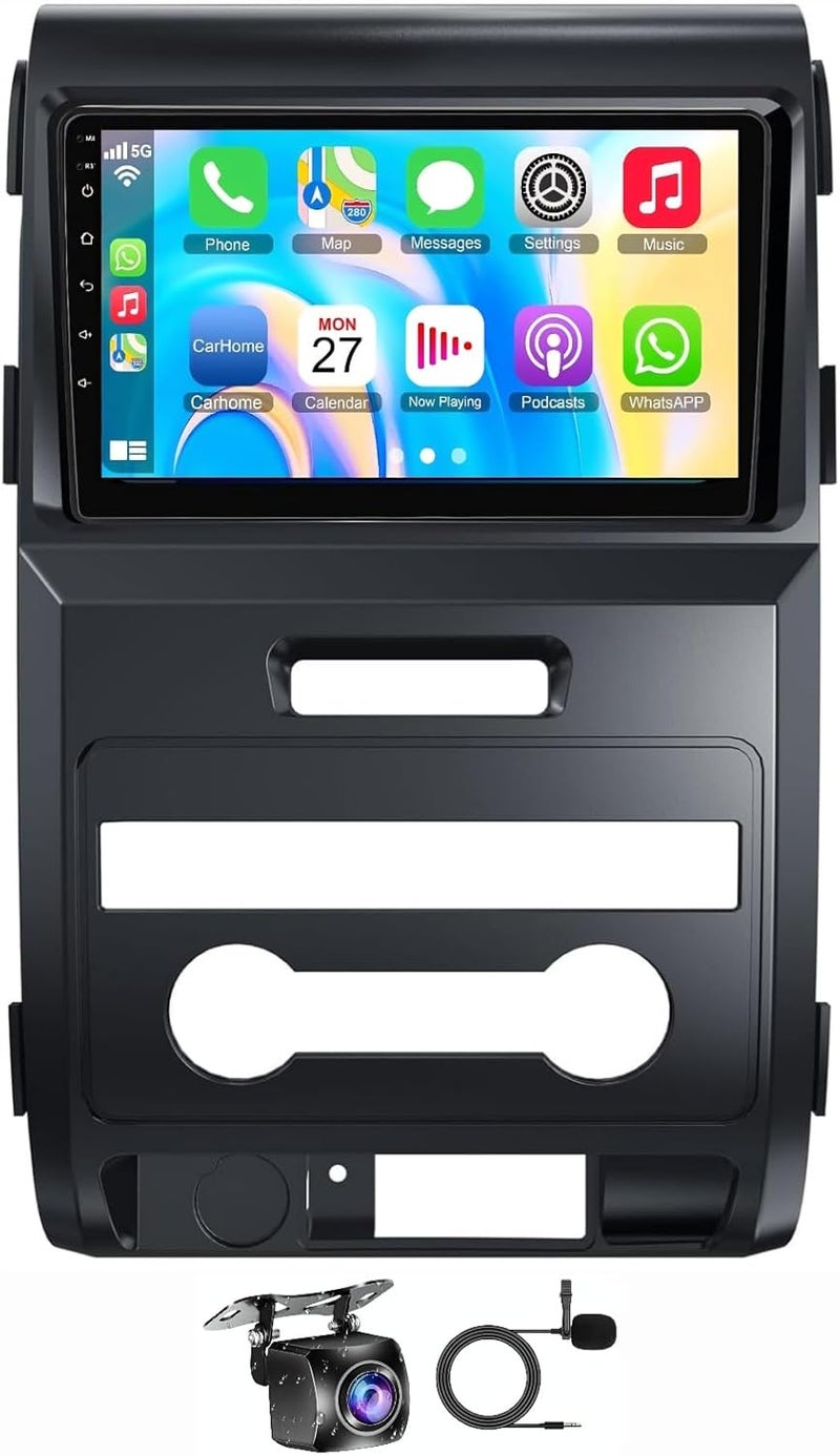 Vierex Fit Ford F150 Car Stereo (2009-2014) Android Touch Screen with Wireless CarPlay & Android Auto, GPS Navigation, WiFi, Bluetooth, DSP, AHD Backup Camera Support (2+32GB, 4-Core) - Image 1