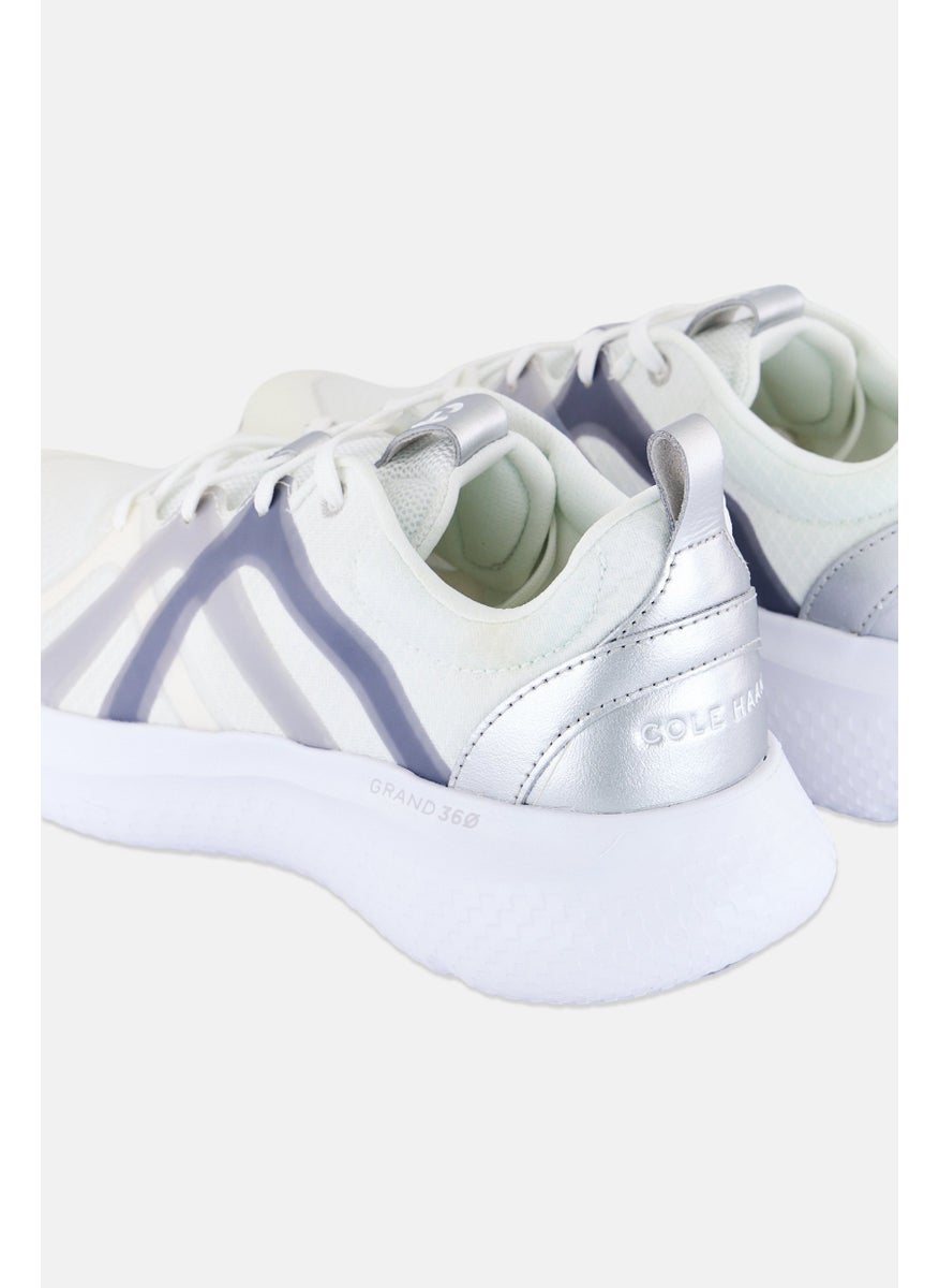 COLE HAAN Women Medium Zg City x Trainer Lace Up Shoes Cream/Grey  - Image 2