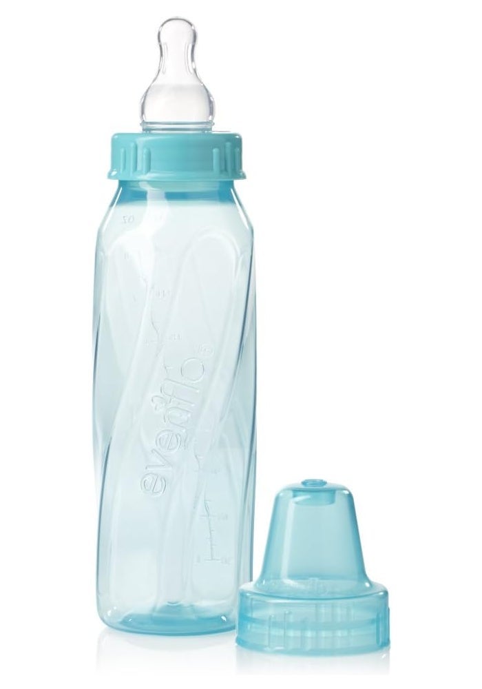 Evenflo Feeding Classic Tinted Plastic Standard Neck Bottles for Baby, Infant and Newborn - Teal/Green/Blue, 8 Ounce (Pack of 12) - Image 2