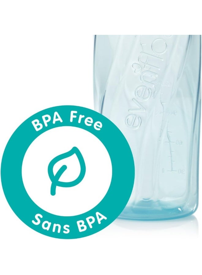 Evenflo Feeding Classic Tinted Plastic Standard Neck Bottles for Baby, Infant and Newborn - Teal/Green/Blue, 8 Ounce (Pack of 12) - Image 4