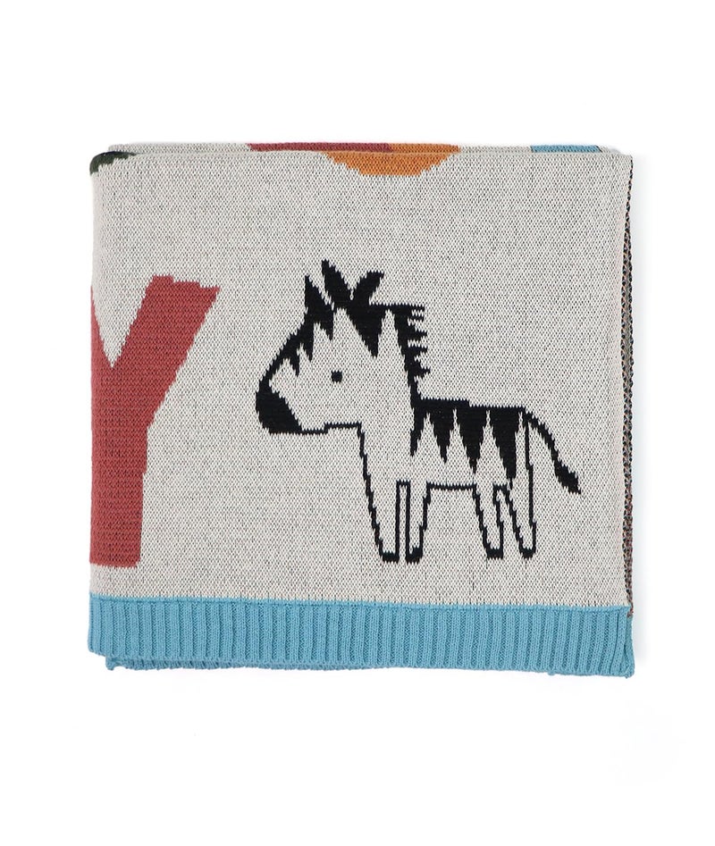 Pluchi Alphabets Fun Baby Cotton Knitted Blanket Alphabet Design 80 x 100 cm Suitable for 018 Months - Image 2