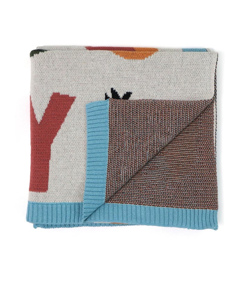 Pluchi Alphabets Fun Baby Cotton Knitted Blanket Alphabet Design 80 x 100 cm Suitable for 018 Months - Image 3