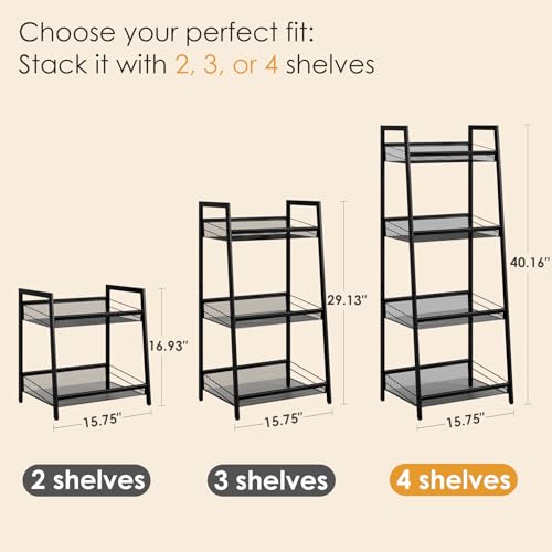 Masupu 4 Tier Bathroom Shelf, Bathroom Organizer and Storage for Small Space, Free-Standing Metal Rack Shelves Waterproof for Kitchen, Bathroom, Laundry, Toilet, Black - Image 3