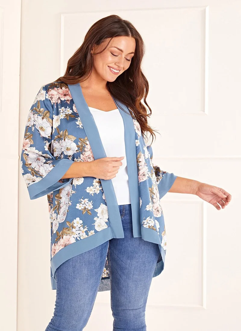 ميلا لندن Floral Satin Short Length Kimono