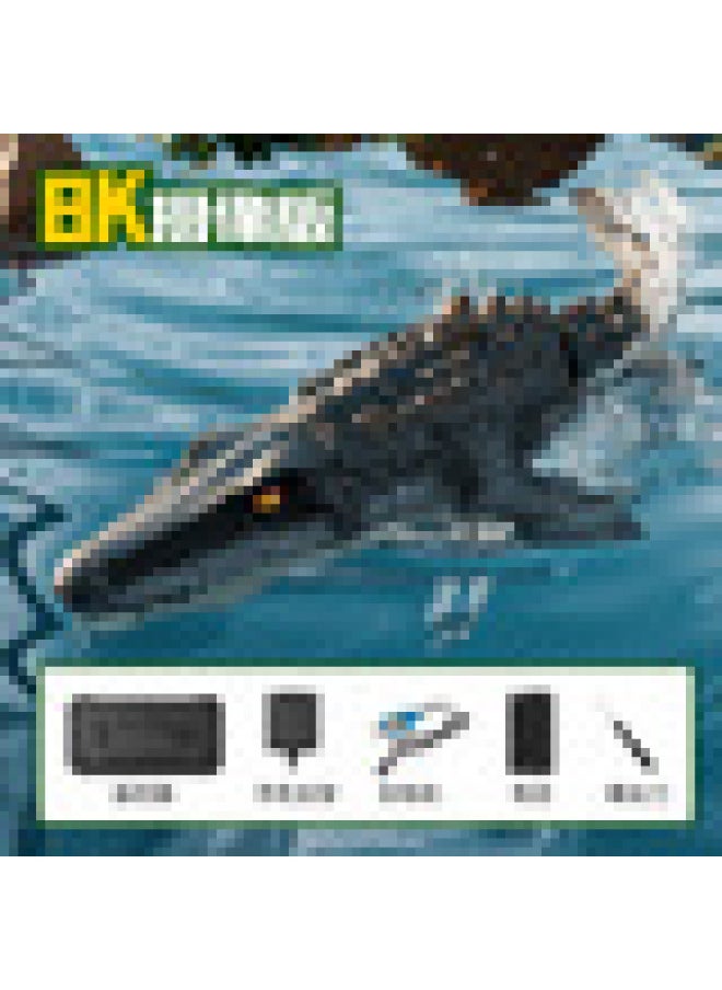 4DRC Electric Camera Simulation Black Dragon Remote Control S11 Dinosaur Water Spray Children's Toy Boy Remote Control Boat-Color:S11-can Be Photographed + Water Spray Light Waterproof-Specifications:Four Batteries Package-three Spare Batteries  - Image 1