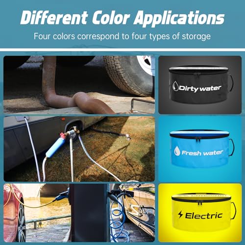 CROSSHIP RV Hose Storage Bag, 3 Packs Waterproof, Dual Zipper Closure and Visible Cover for Storage and Organization, RV Utility Bag for Sewer Hoses, Electrical Cords, Fresh & Black Water - Image 5