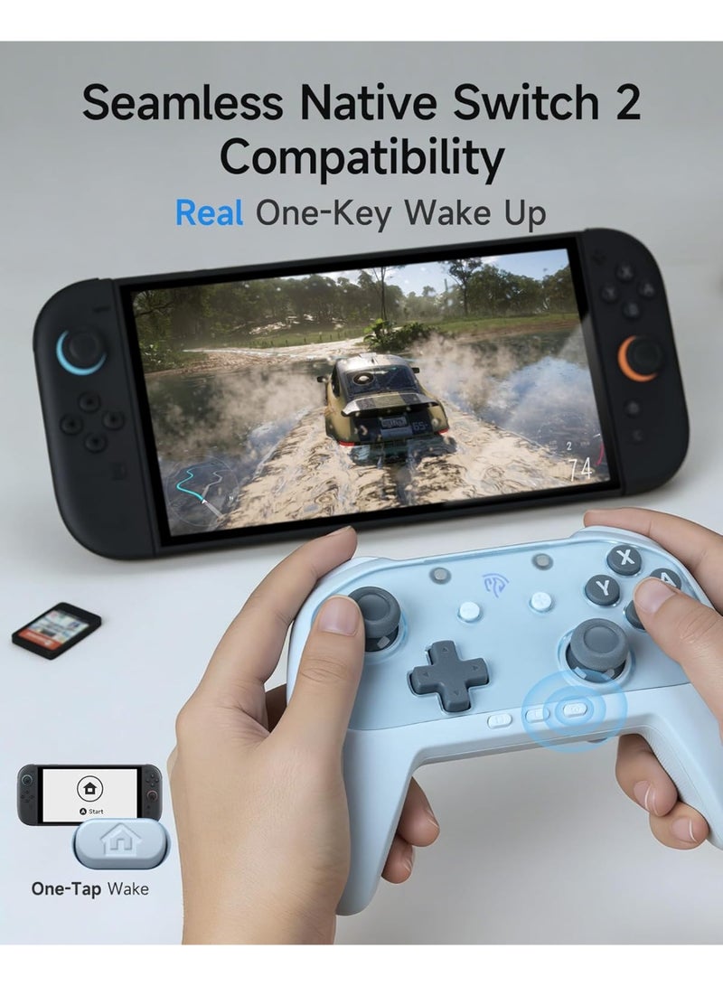 EasySMX Classic Gamepad EasySMX S10 Lite Wireless Gaming Controller for Switch/Switch 2, PC, Android, iOS with Drift-Free Hall Effect Joysticks with Longer Lasting Glide Tech for Silky Control, One-Key Wake-Up, Voice Chat, 9-Axis Motion, 2 Back Buttons, Great for Kids, Casual & Serious Gamers, Ergonomic Anti-Slip Grip, 1000mAh Battery Play 22hours - Image 4