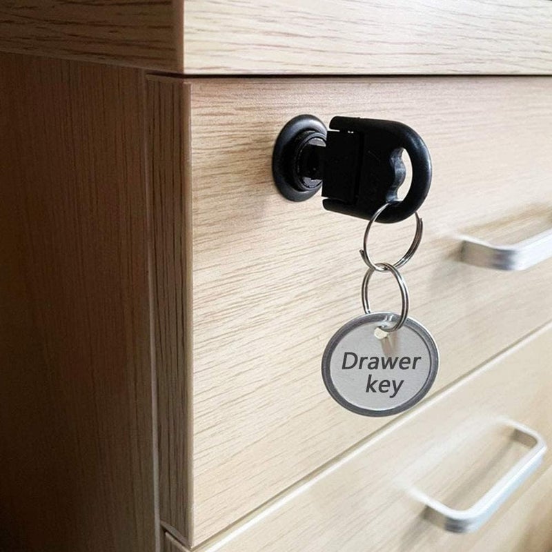 TERRIFI 100Pcs Metal Rim Key Tags,1-1/4 Inch Blank Round Rimmed Key Tag Paper Tags With Metal Split Rings,Small Coded Key Chain Keyring Set For Luggage,Pets,Kids Backpack,White - Image 4