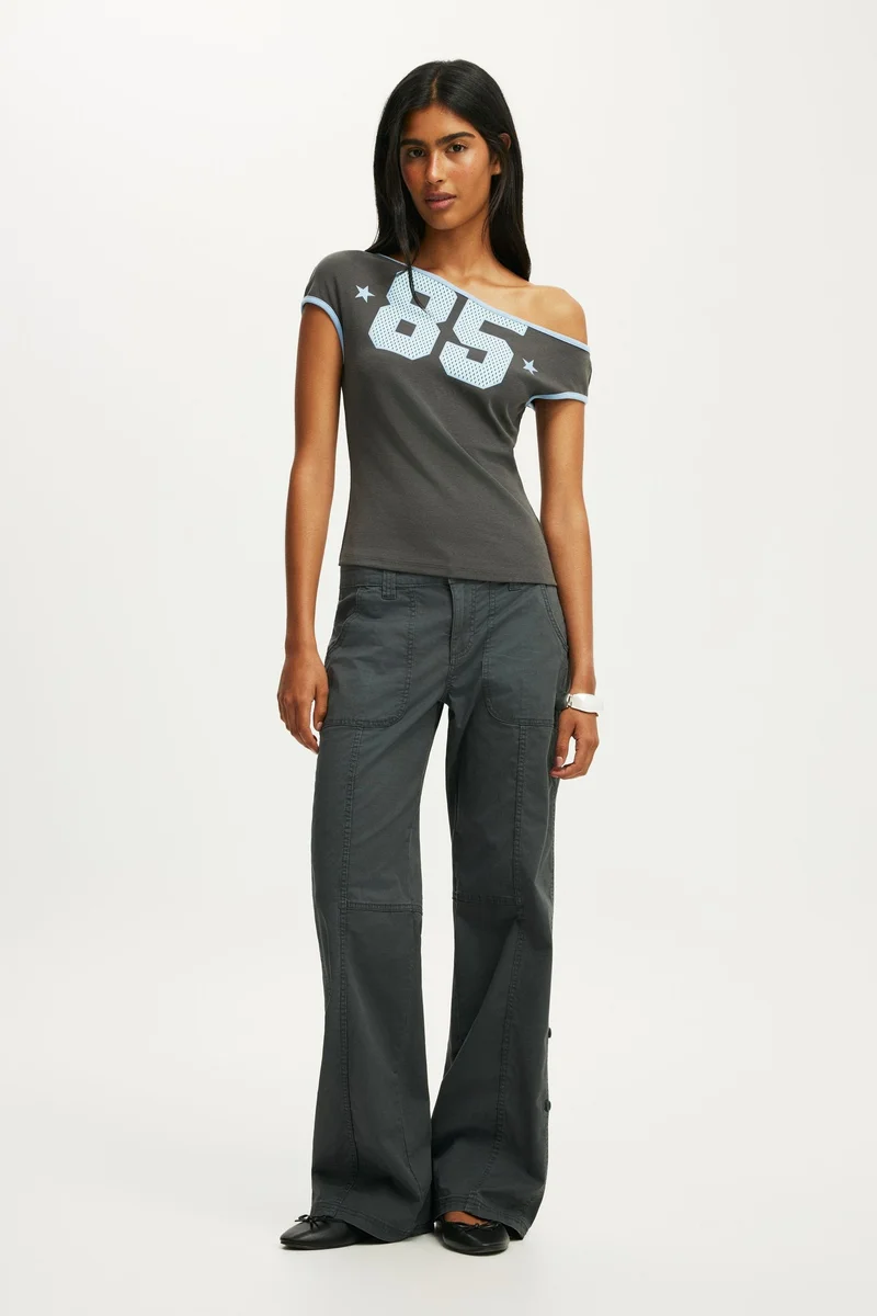 Cotton On OFF SHOULDER GRAPHIC TEE