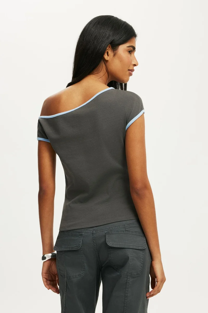 Cotton On  OFF SHOULDER GRAPHIC TEE for Women | Best Price UAE