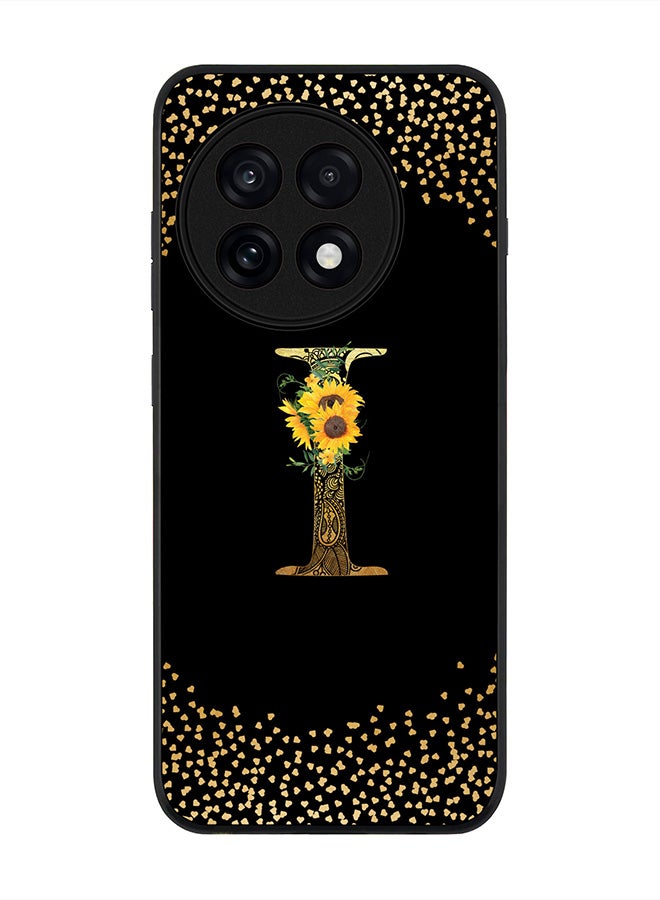 Stylizedd For OnePlus 13R / Ace 5 Pro Case,Slim fit Camera Protection, Shockproof Thin Phone cover  - Custom Floral Monogram - I ( Black )
