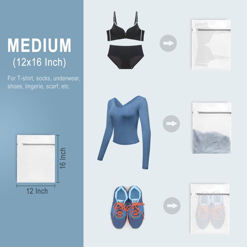 STEFLON STEFLON laundry mesh bag Clothes Washing Bags Mesh Laundry Bag With Zipper Lingerie Bags For Travel Underwear Tops Socks Pants Sweaters Bra Baby Clothes2024 L SIZE 3PC MESHBAG - Image 3