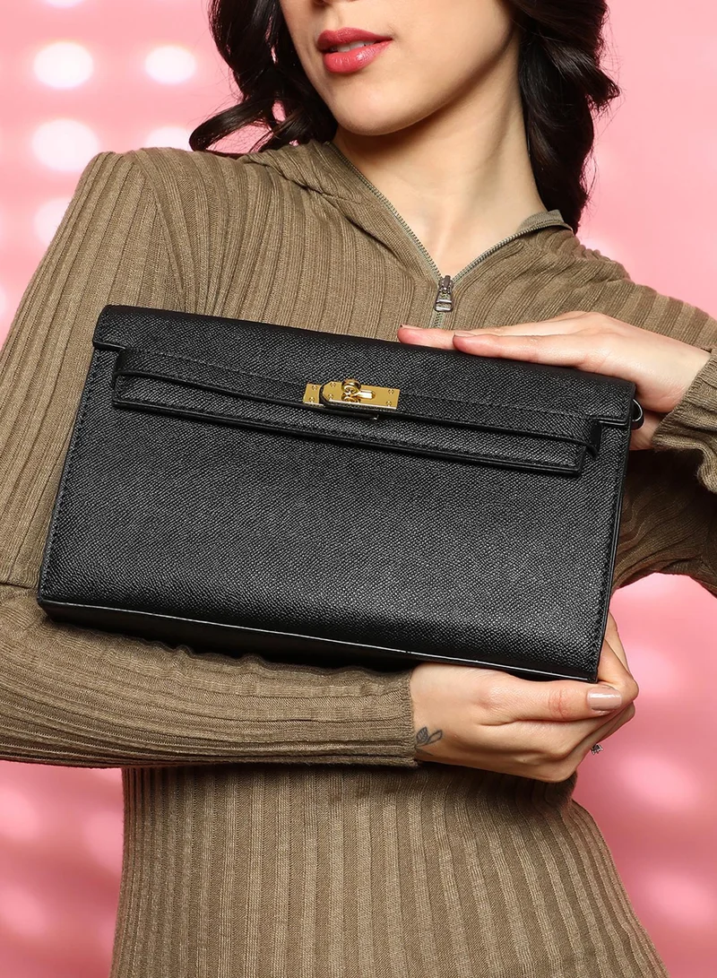 Haute Sauce  The Overlap Hand Bag - Midnight Black for Women | Best Price UAE