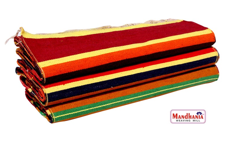Mandhania Pure Cotton Multicolour Strips Dining Carpet (1.5 x 9.5 ft ) - Pack of 2 - Image 2