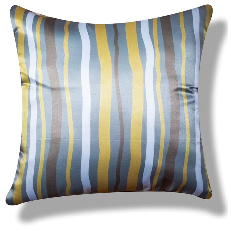 Vendola Satin 250TC Sofa Cushion Pillow Covers, Multicolor, Set of 5 Floral Cushion Covers - Image 2
