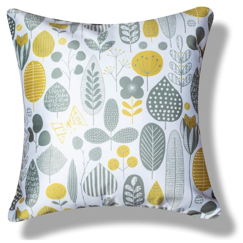 Vendola Satin 250TC Sofa Cushion Pillow Covers, Multicolor, Set of 5 Floral Cushion Covers - Image 5