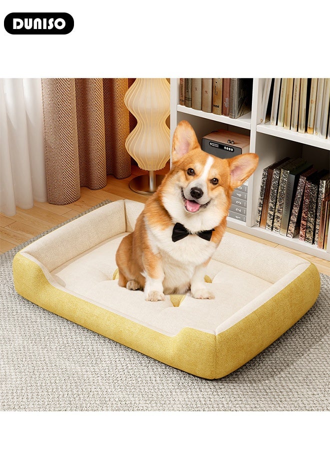 DUNISO Dog Bed for Small Medium Dogs and Cats, Washable Rectangle Pet Bed Anti-Slip Waterproof Dog Cushion Warming Cozy Anti Anxiety Dog Mat Kennel Pad - Image 3